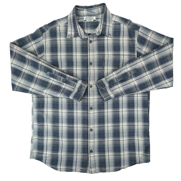 Columbia Plaid Shirt XL Men's 100% Cotton Long Sleeve Blue Button Down Outdoors - Picture 1 of 11